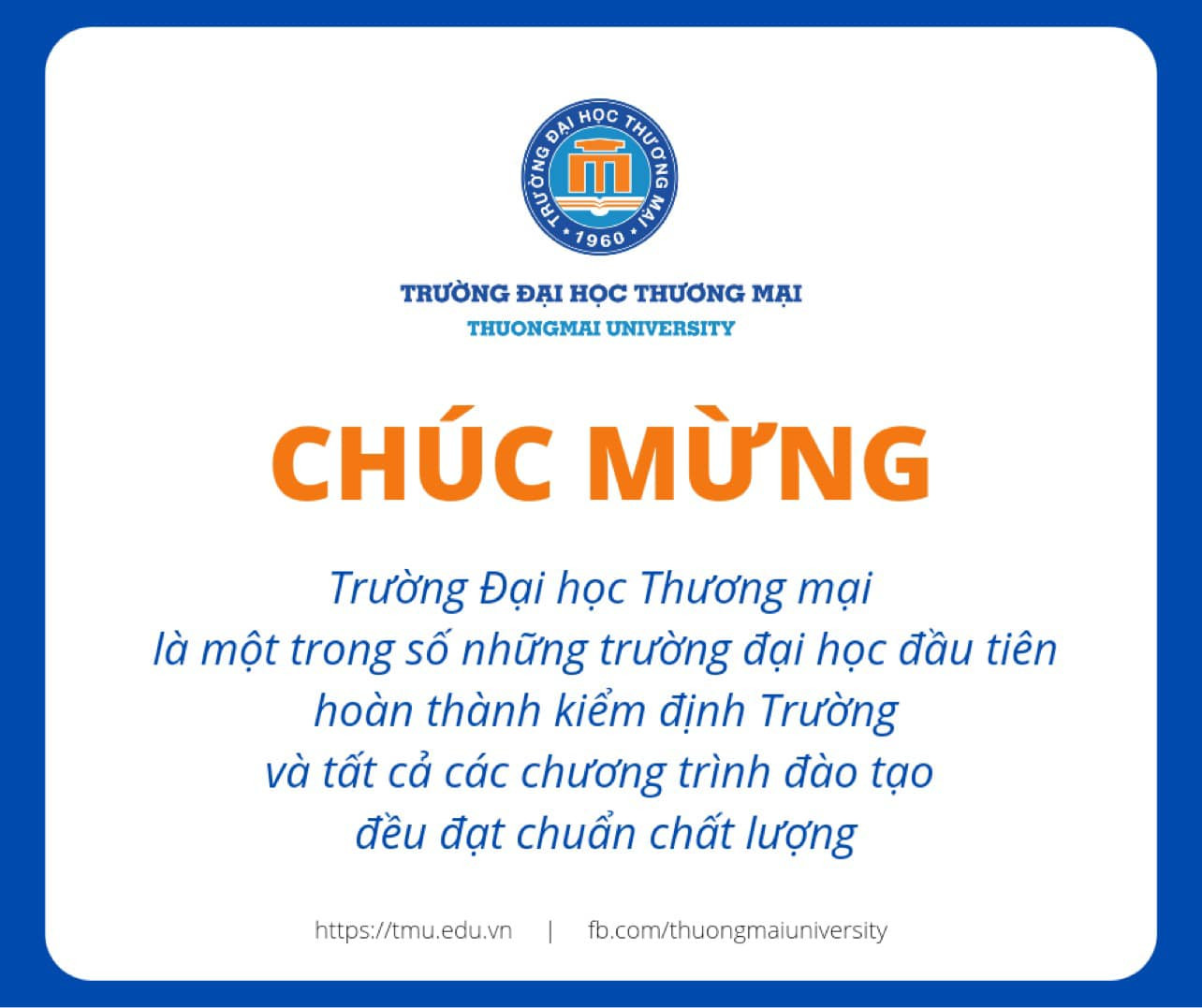 Trường Đại học Thuơng mại hoàn thành kiểm định tất cả các ngành đào tạo