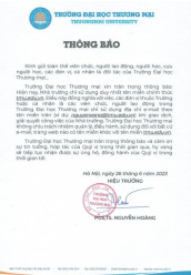 THÔNG BÁO VỀ TÊN MIỀN CHÍNH THỨC CỦA WEBSITE & E-MAIL TRƯỜNG ĐẠI HỌC THƯƠNG MẠI